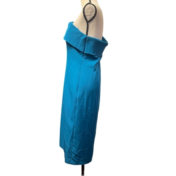 NWT Eliza J Blue One Shoulder Asymmetrical Event Party Cocktail  Sheath Dress 12 - Picture 3 of 14